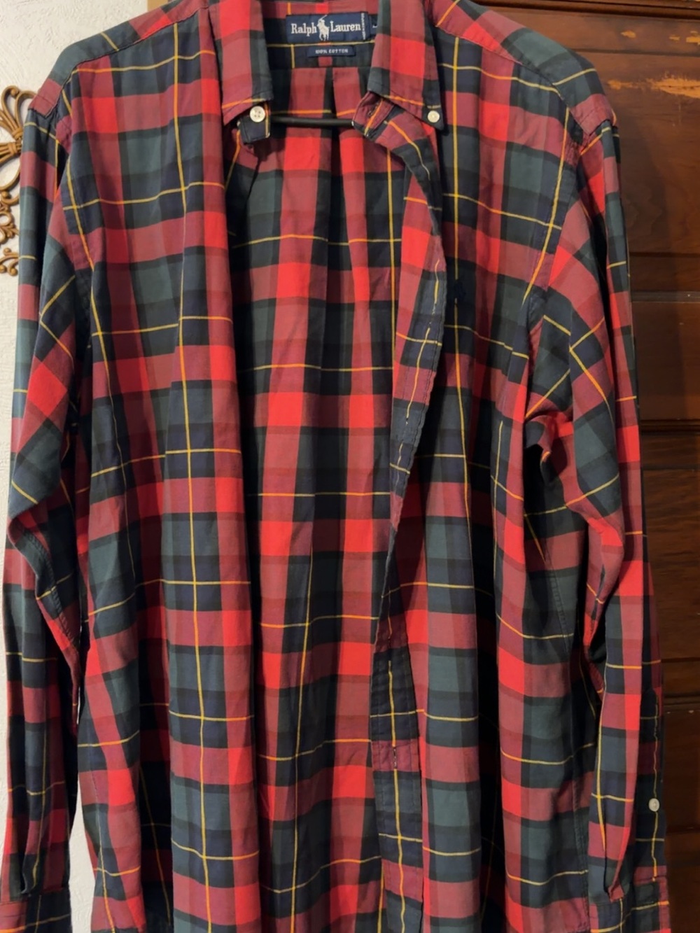 Ralph Lauren Red & Black Plaid Button-Down Shirt